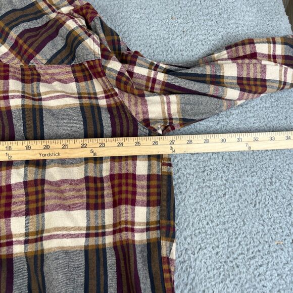 Legendary Whitetails Shirt Men 2XL Red Beige Flannel Button Corduroy Collar - Picture 12 of 13